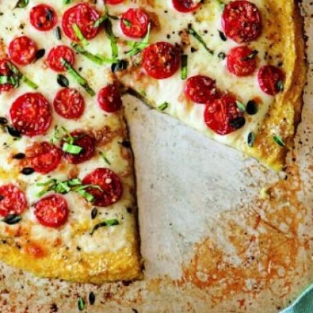 Polenta Pizza Recipe with Tomatoes and Fresh Herbs [Gluten Free & Vegetarian] | Organic Authority
