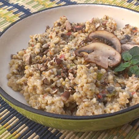 Mushroom Steel Cut Oat Risotto - Vegan and Dairy-free