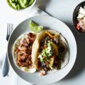 Oven-Fried Pork Carnitas with Guacamole and Orange Salsa
