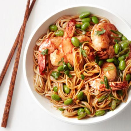 Shrimp- Asian Noodles with Edamame
