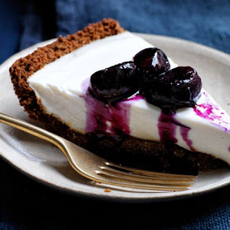 Yogurt Pie with Grape and Black-Pepper Compote
