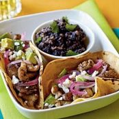 Chicken Carne Asada Tacos with Pickled Onions