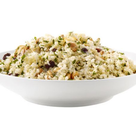 Quinoa With Garlic, Pine Nuts and Raisins