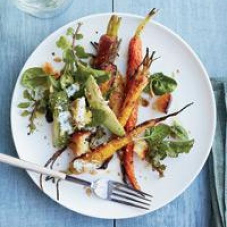 Roasted Carrot & Avocado Salad with Citrus Dressing