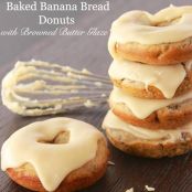 Baked Banana Bread Donuts with Browned Butter Glaze