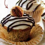 Pecan Pie Cupcakes(or 2-layer cake), Pecan-topped Pastry Rounds, Brown Sugar Frosting