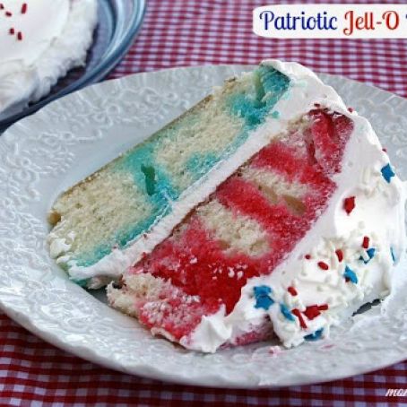 Patriotic Jell-O Poke Cake