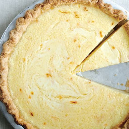 Lemon Buttermilk Pie with Saffron