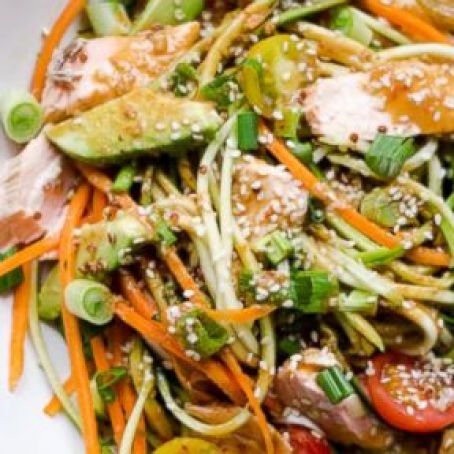 Asian Salmon & Zucchini Noodle Salad