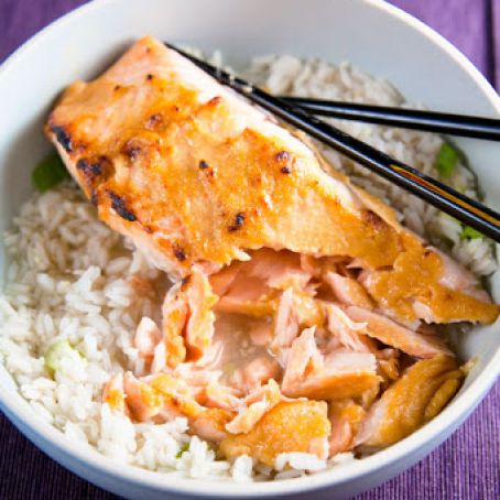 MISO SALMON WITH GREEN TEA BROTH