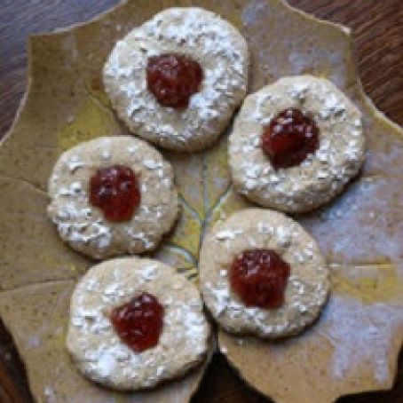 Strawberry Jelly Thumb-Print Crunchies