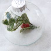 Mistletoe and Snow Ornament