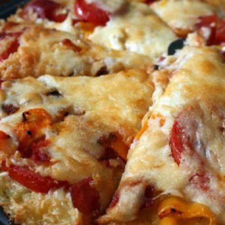 Tasty Tomato and Bacon Pizza With Rice Crust