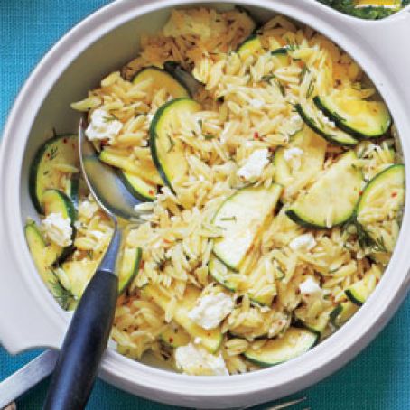 Orzo Salad with Zucchini and Feta