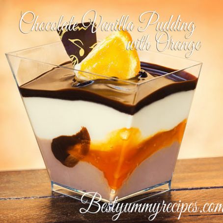 Chocolate Vanilla Pudding with Orange