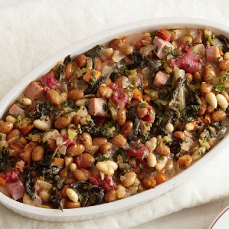 PINTO*****Braised Kale with Pinto Beans and Pancetta
