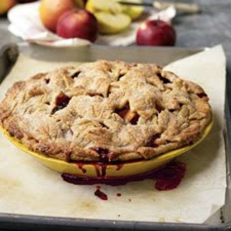 Apple-Blackberry Pie with Fall Leaves