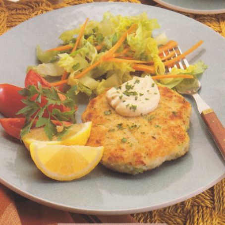 Grilled Seafood Burgers with Vegetable Slaw