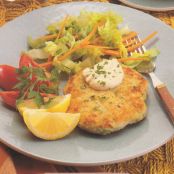 Grilled Seafood Burgers with Vegetable Slaw