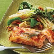 SALMON-Glazed Salmon Bundles With Sesame Bok Choy
