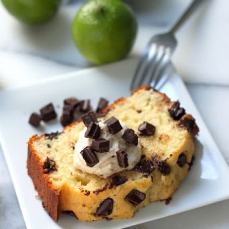 Dark Chocolate Chunk Coconut Key Lime Pound Cake
