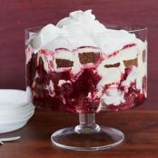 Gingerbread and Lemon Curd Trifle with Blackberry Sauce