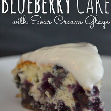 Sugar Crusted Blueberry Cake with Sour Cream Glaze