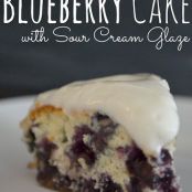 Sugar Crusted Blueberry Cake with Sour Cream Glaze