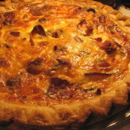 Bacon, Sausage and Cheddar Quiche