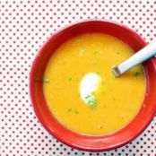 Butternut squash soup with pear, cider & vanilla