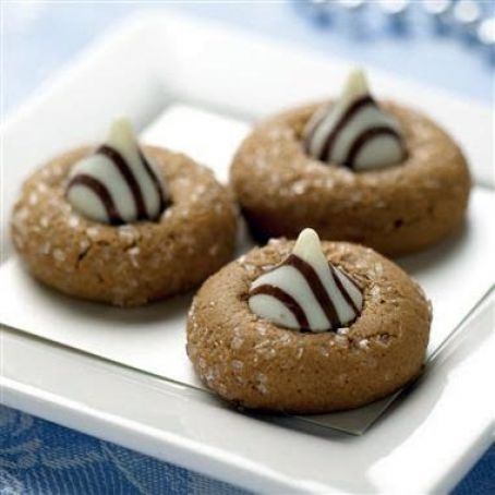 White Chocolate Kissed Gingerbread Cookies