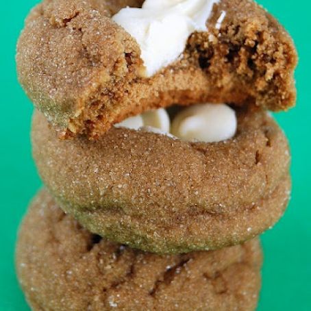 White Chocolate topped Gingerbread Cookies