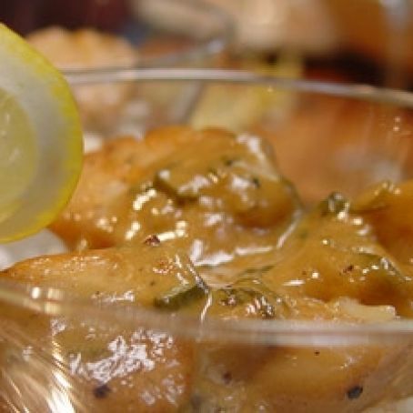 Scallops Seared with Mustard Vermouth Sauce