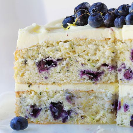Blueberry Zucchini Cake with Lemon Buttercream