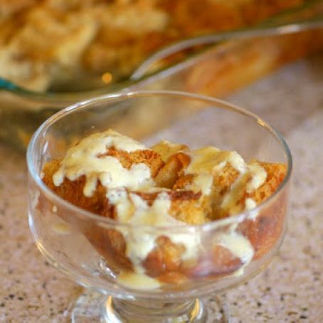 Boozy Caramel Apple Bread and Butter Pudding