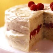 Banana-Raspberry Cake with Lemon Frosting