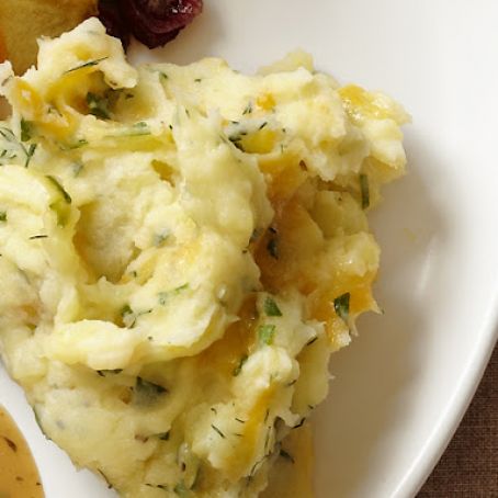 Buttermilk Mashed Potatoes With Mixed Herbs and Cheddar