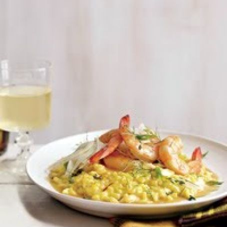 Shrimp with Saffron Rice and Fennel Salad