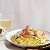 Shrimp with Saffron Rice and Fennel Salad