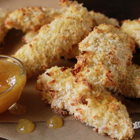 Coconut chicken fingers with sweet & sour sauce