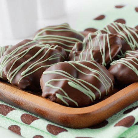 Mint Chocolate Dipped Brownie Bites