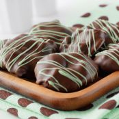 Mint Chocolate Dipped Brownie Bites