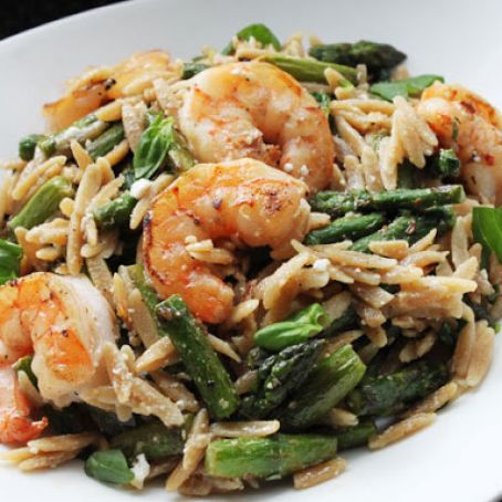 Shrimp with Orzo and ASparagus