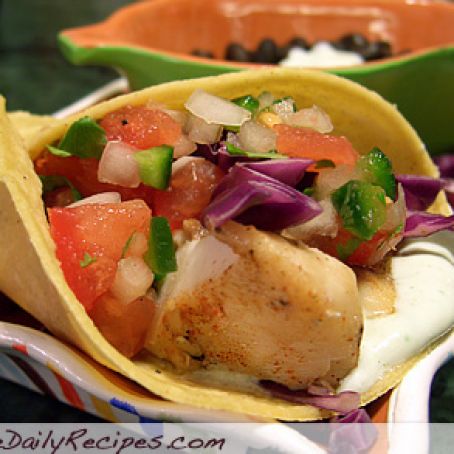 Grilled Fish Tacos with Chipotle Lime Dressing