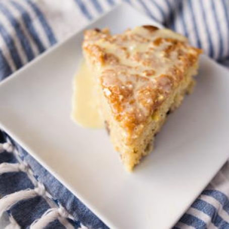 White Chocolate Pecan Cake with Orange Creme Anglaise