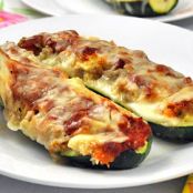 Cheese and Sausage Stuffed Zuchinni