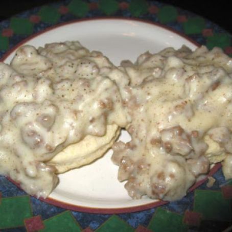 Hamburger Gravy Over Biscuits (LF)
