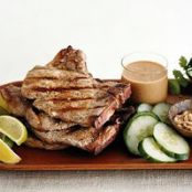 GRILLED PORK CHOPS w/SATE SAUCE