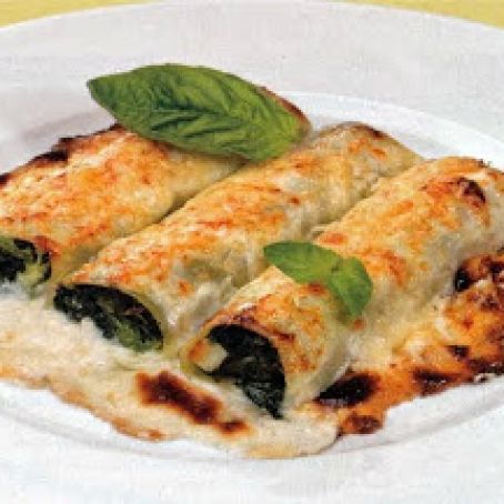 CANELONES DE ESPINACAS Y CAMARONES