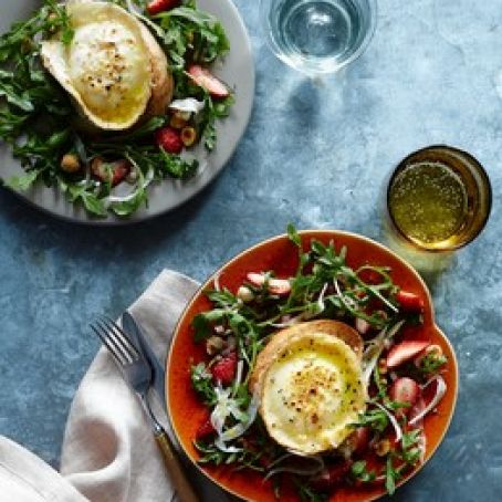 Goat Cheese Toasts With Spring Salad